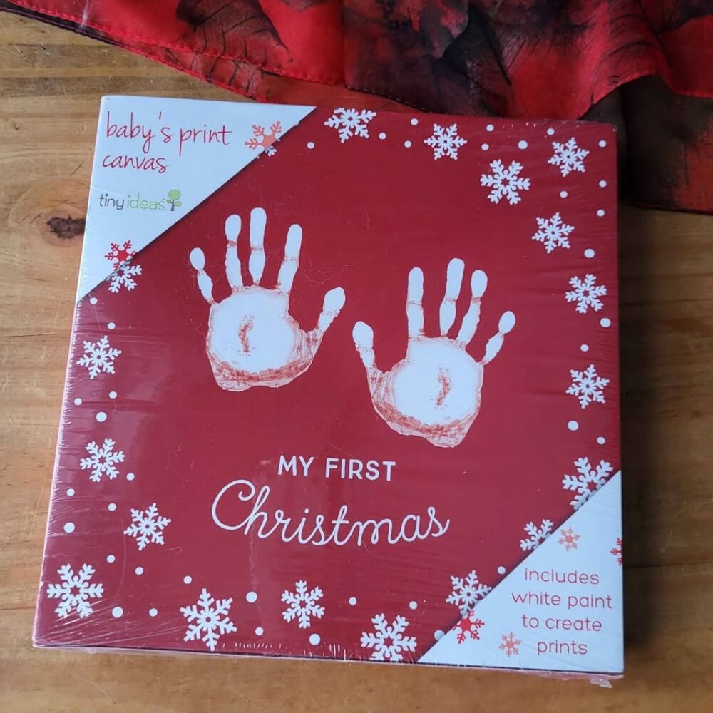 Baby's First Christmas Hand Painted Print NEW